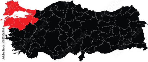 Marmara Region on the Map of Turkey