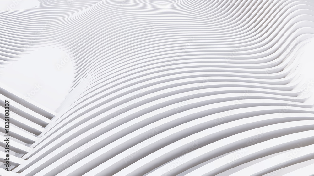 Naklejka premium Abstract Curved Shapes. White Circular Background.