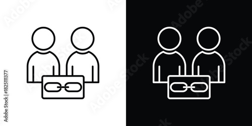 Affiliate link icon symbol, Set of line icons pack