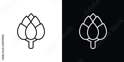 Artichoke icon symbol, Set of line icons pack