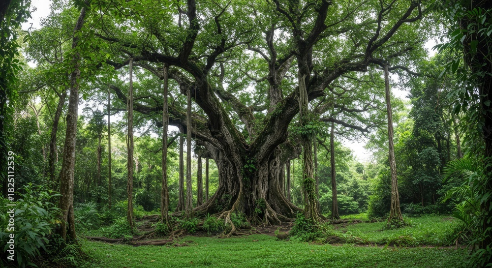 Fototapeta premium Ancient Banyan Tree Majestic Forest Canopy