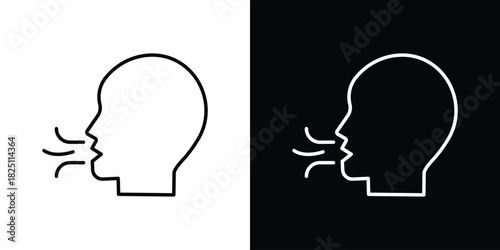 Breath icon symbol, Set of line icons pack