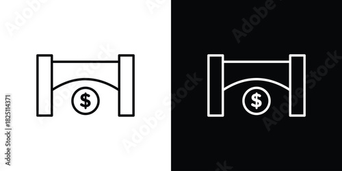 Bridging loan icon symbol, Set of line icons pack