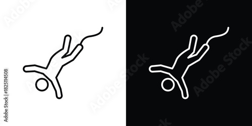 Bungee jumping icon symbol, Set of line icons pack