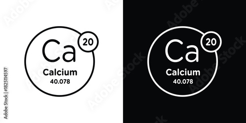 Calcium icon symbol, Set of line icons pack