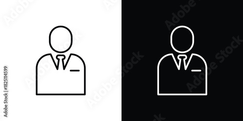 Businessman icon symbol, Set of line icons pack