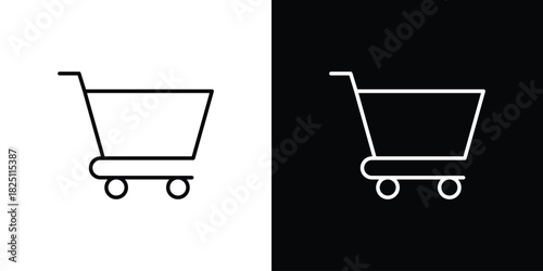 Cart icon symbol, Set of line icons pack