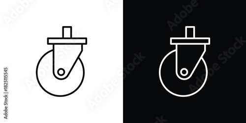 Cart trolley wheel icon symbol, Set of line icons pack