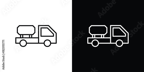 Cement truck icon symbol, Set of line icons pack