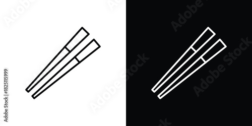 Chopsticks icon symbol, Set of line icons pack