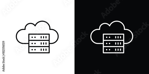 Cloud server icon symbol, Set of line icons pack