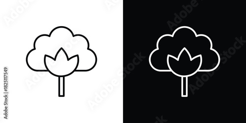 Cotton icon symbol, Set of line icons pack