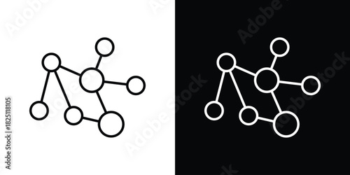 Decentralized icon symbol, Set of line icons pack