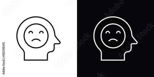 Depression icon symbol, Set of line icons pack