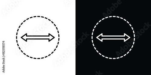 Diameter icon symbol, Set of line icons pack