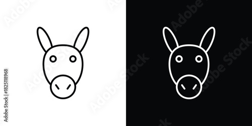 Donkey icon symbol, Set of line icons pack