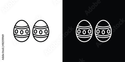 Easter eggs icon symbol, Set of line icons pack