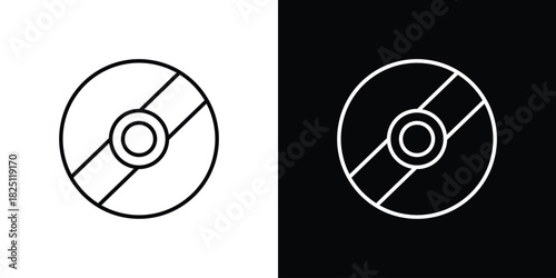 DVD icon symbol, Set of line icons pack