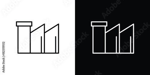 Factory icon symbol, Set of line icons pack