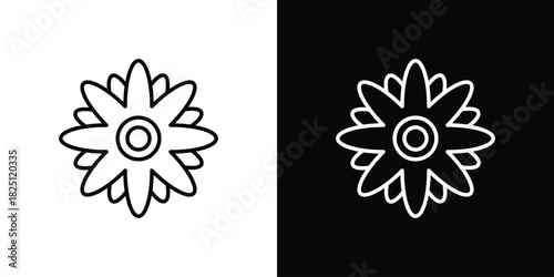 Gerbera icon symbol, Set of line icons pack