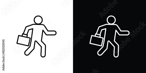 Going to work icon symbol, Set of line icons pack