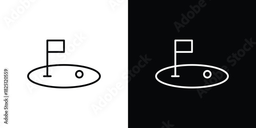 Golf yard icon symbol, Set of line icons pack