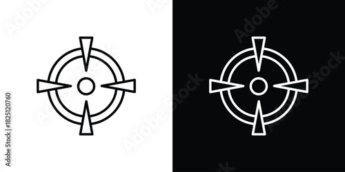 Gun target icon symbol, Set of line icons pack