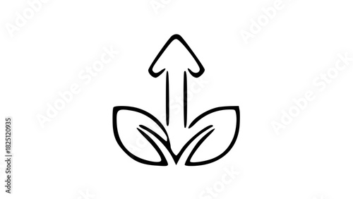 Investment Growth Icon-a simple plant leaf shape to represent eco-friendly financial growth
