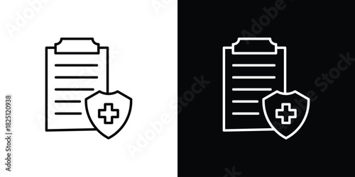 Health insurance icon symbol, Set of line icons pack