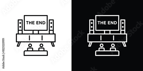 Home cinema icon symbol, Set of line icons pack