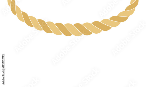 神社にある日本のしめ縄のミニマルなフラットイラスト（線なしver）