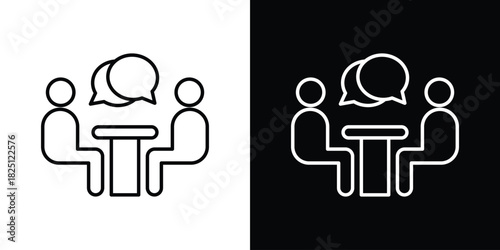 Job interview icon symbol, Set of line icons pack