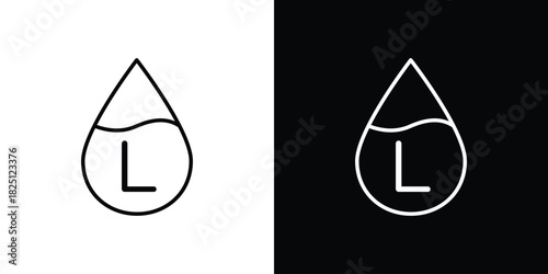 Liter icon symbol, Set of line icons pack