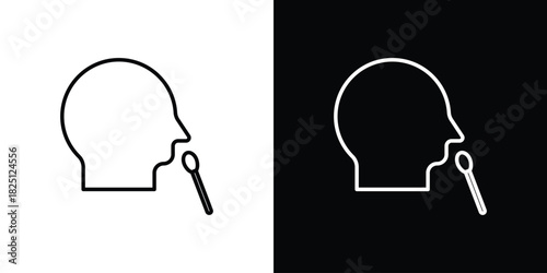 Nasal swab icon symbol, Set of line icons pack