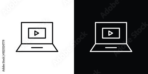 Online course icon symbol, Set of line icons pack