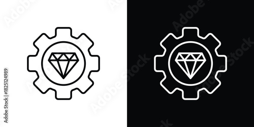Operational excellence icon symbol, Set of line icons pack