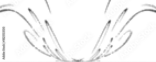 Cup-shaped frame of the thinnest drop-shaped contours. Vector.