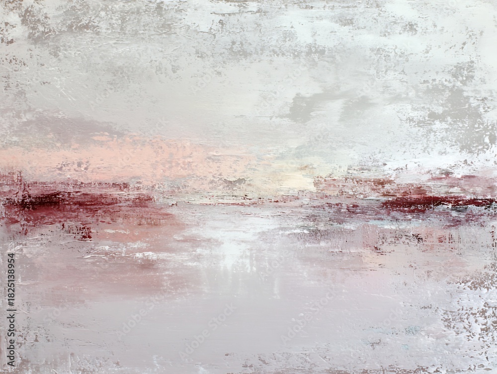 Naklejka premium Abstract Landscape Painting with Earth Tones and Textured Surface Aesthetic Art