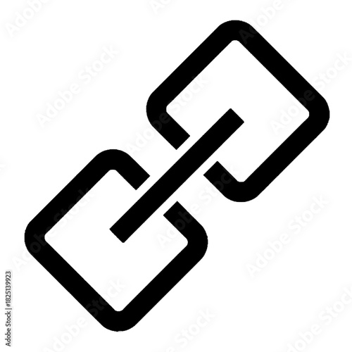Black Glossy Link Chain Icon Symbolizing Connection, Hyperlink, SEO, Web URL, Security, Strength, and Collaboration for Digital and Business Concepts.