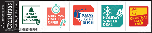 Boost your holiday sales with these vibrant Christmas sale tags, perfect for attracting customers with limited time offers and gift rush promotions