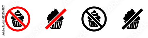 No Cupcakes Forbidden Signs Collection