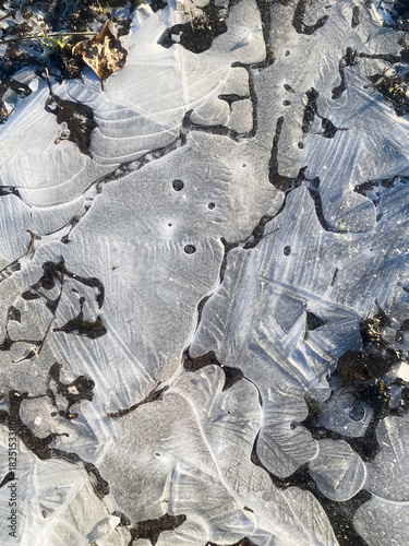 Ice texture close-up, natural background
