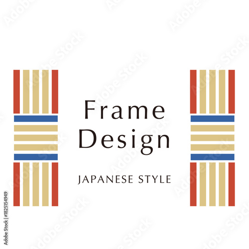 新年お正月フレーム　年賀状和風あしらいパーツアイコン	