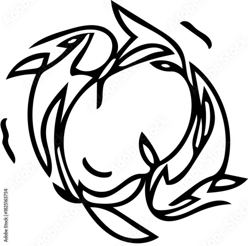 Zodiak pisces illustrator 