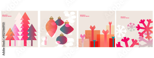 vector illustration of business graph, gift boxes vector illustration, happy birthday card with gift, christmas balls set, Christmas and New Year holiday card collection. Vector illustration templates