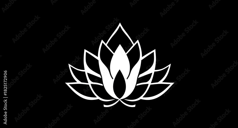 Fototapeta premium lotus,flower,outline,silhouette,vector,petals,bloom,floral,botanical,shape,icon,graphic,nature,elegant,mandala,spiritual,zen,calm,sacred,decor,ornament,classic,solid,black,minimal,design,template,clea