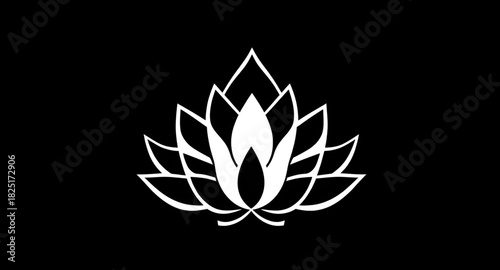 lotus,flower,outline,silhouette,vector,petals,bloom,floral,botanical,shape,icon,graphic,nature,elegant,mandala,spiritual,zen,calm,sacred,decor,ornament,classic,solid,black,minimal,design,template,clea