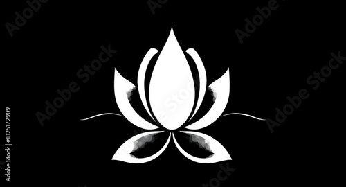 lotus,flower,silhouette,vector,blossom,petals,outline,icon,shape,graphic,floral,mandala,oriental,sacred,bloom,minimal,black,solid,nature,botanical,element,design,symbol,spiritual,zen,calm,waterlily,de