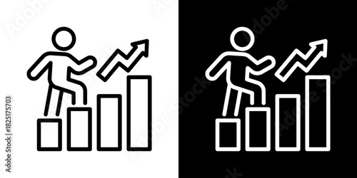 Advancement  Icon Of Line Black And White Style\ 