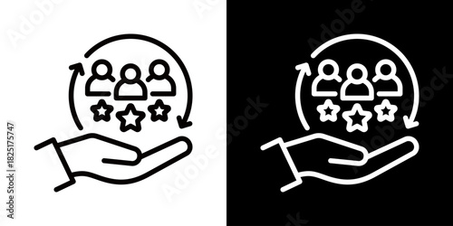 Customer Satisfaction  Icon Of Line Black And White Style\ 